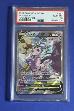 2021 Pokemon SWSH FA/Mew V Fusion Strike #251 PSA 10 GEM MT - Image 1