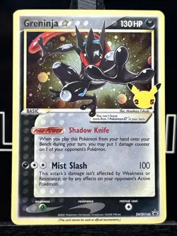 Pokemon TCG Greninja Gold Star SWSH144 Celebrations Black Star Promo With Swirl! - Image 3