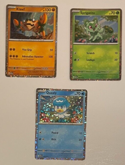 3 Holos Sprigatito Quaxly Klawf McDonalds Holo Rare Pokemon TCG 2023 NM 3 for 1 - Image 1