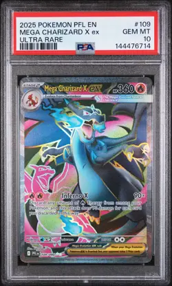 Mega Charizard X Ex Pokemon Phantasmal Flames 109 PSA 10 - Image 1