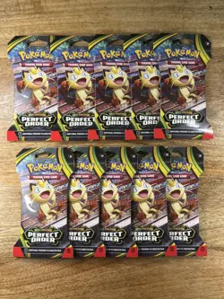 Pokemon TCG Perfect Order Sleeved Booster Packs LOT OF 10 in hand - Image 5