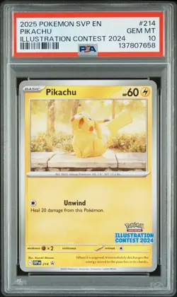 Pokemon 2025 Illustration Contest 2024 Pikachu PSA 10 - Image 1