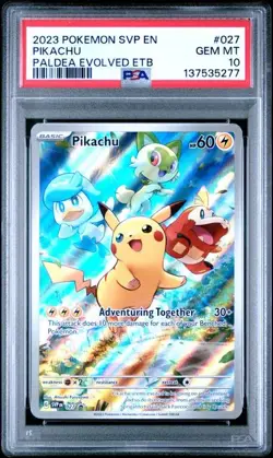 Graded Pokemon - Pikachu (027) Paldea Evolved ETB PSA 10 - Image 1