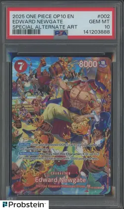 2025 One Piece OP10 EN Edward Newgate Special Alternate Art #002 PSA 10 - Image 1