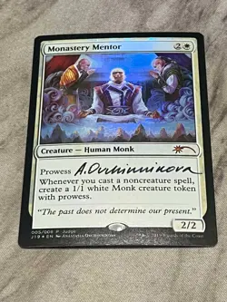 MTG Monastery Mentor Judge Gift Cards 2019 x1 Near Mint SIGNED FOIL - Image 1