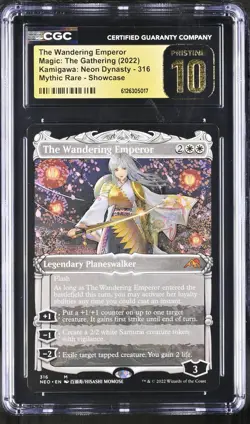 THE WANDERING EMPEROR Kamigawa: Neon Dynasty Showcase Mythic CGC Pristine 10 MTG - Image 1