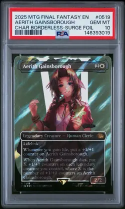 MTG Final Fantasy English Aerith Gainsborough Surge Foil 0519 PSA 10 GEM MT - Image 1