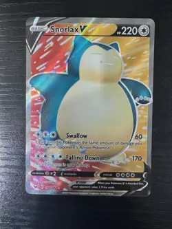 Pokemon Snorlax V Full Art Holo Ultra Rare 197/202 Sword & Shield - Image 4