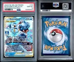 POKEMON IND. PROMO #137 BLASTOISE & PIPLUP GX TAG TEAM POKEMON GYM PRIZE PSA 10 - Image 3