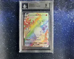 BGS 9 MINT Pokemon Champion Path Secret Rare Rainbow Charizard VMAX 074/073 - Image 1