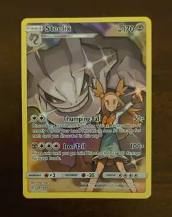 Pokemon TCG STEELIX Sun & Moon - Cosmic Eclipse 247/236 Holo Secret Rare NM - Image 1