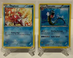 2013 Pokemon Magikarp 30/113 & Gyarados 31/113 LP Non Holo Legendary Treasures - Image 1