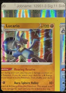 Pokemon Card - Error Miscut Lucario Holo Rare - Image 1