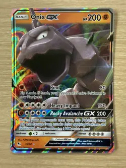 Pokemon TCG Onix GX 36/68 Full Art Holo Rare Card Hidden Fates - NM - Image 1