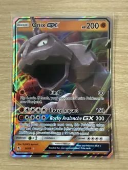 Pokemon TCG Onix GX 36/68 Full Art Holo Rare Card Hidden Fates - NM - Image 3