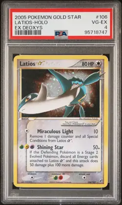 2005 POKEMON EX DEOXYS GOLD STAR #106 LATIOS-HOLO PSA 4 - Image 1