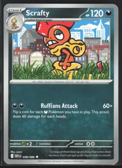 2025 Scarlet & Violet Series - White Flare Scrafty Reverse Holo #58 - Image 1