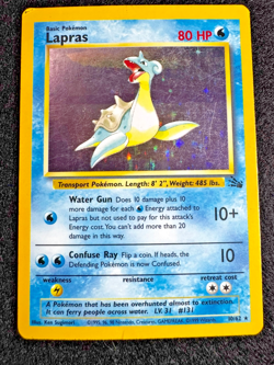 Lapras Pokemon Vintage Fossil Holo 10/62 - Image 1