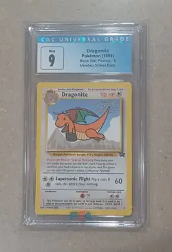 1999 Pokemon Black Star Promos Dragonite Mewtwo Strikes Back 5 CGC 9 Mint - Image 3