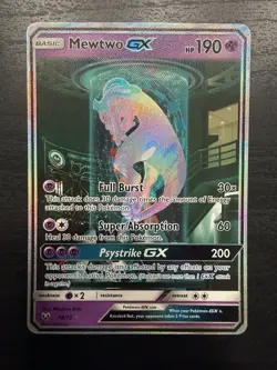 2017 Pokemon Card Sun & Moon Shining Legends Mewtwo GX 78/73 - Image 1