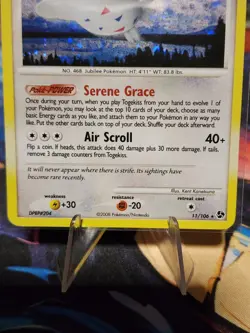 Pokemon TCG Togekiss 11/106 Holographic Rare Great Encounters MP - Image 2