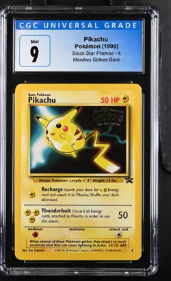 Pokemon Pikachu 1999 Black Star Promo Graded CGC 9 - Image 1
