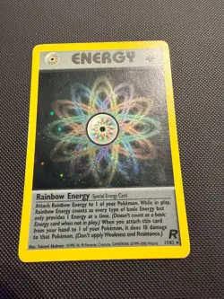 2000 Pokemon Team Rocket 1st Edition Rainbow Energy 17/82 Holo Rare MP - Image 1
