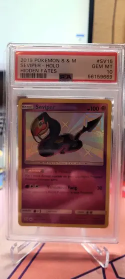 Pokemon TCG PSA 10 Seviper SV15/SV94 Hidden Fates: Shiny Vault Holo - Image 1