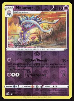 Malamar 078/196 Rare Lost Origin Pokemon Reverse Holo Near Mint - Image 1