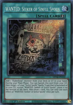 Yugioh MP24-EN122 - WANTED: Seeker of Sinful Spoils - Secret Rare - Image 1