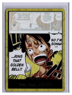 One Piece CCG Don!! Foil Card Luffy Ring That Golden Bell Standard English - Image 1