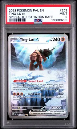 2023 POKEMON PALDEA EVOLVED #263/193 TING-LU EX SPECIAL ILLUSTRATION RARE PSA 9 - Image 3