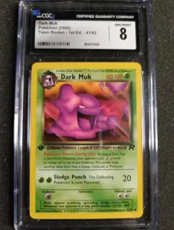 CGC 8 Dark Muk 1st Edition 41/82 Team Rocket Pokemon TCG NM - Image 1
