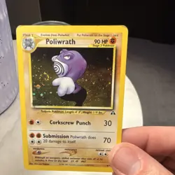Pokemon Poliwrath Neo Discovery Holo Rare 90 HP Stage 2 9/75 2001 Tadpole Card - Image 2