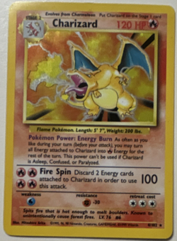 Pokemon Charizard 4/102 Base Set Holo Rare 1999 120 HP English Card TCG - Image 1