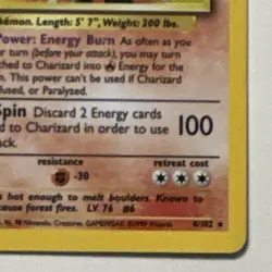 Pokemon Charizard 4/102 Base Set Holo Rare 1999 120 HP English Card TCG - Image 5