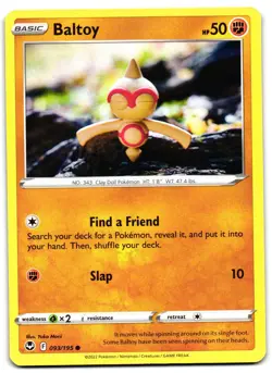 Baltoy 093/195 - 🌊 Silver Tempest Common Pokemon TCG 🖤 - LP - Image 1