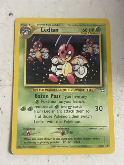 Ledian Neo Genesis Unlimited 39/111 Pokemon TCG Vintage WOTC - Image 1