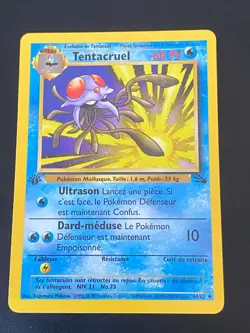 CARTE POKEMON TENTACRUEL 44/62 EDITION 1 FR UNCO WIZARDS FOSSILE - TBE/EXC - Image 1