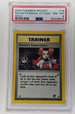 2000 Pokemon - Rocket's Sneak Attack - 16/82 - Team Rocket - Holo PSA 8 - Image 1