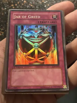 Yugioh Jar Of Greed LON 1st Edition Super Rare LP - Image 3