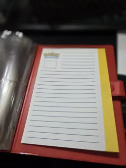 #1 Vintage 1999 Pokemon Pikachu Red Binder TCG Album Snap With Notepad Holder EM - Image 3