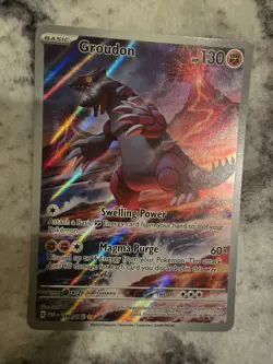 Pokemon TCG Groudon Paradox Rift Holo Card 199/182 Illustration Rare Mint - Image 3