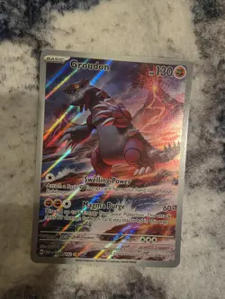 Pokemon TCG Groudon Paradox Rift Holo Card 199/182 Illustration Rare Mint - Image 4