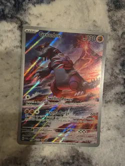 Pokemon TCG Groudon Paradox Rift Holo Card 199/182 Illustration Rare Mint - Image 5