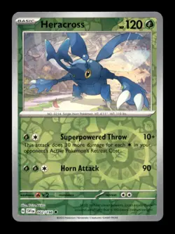 HERACROSS 002/198 UC SCARLET & VIOLET POKEMON REVERSE HOLO LP - Image 1