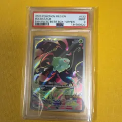 2025 Pokemon Bulbasaur #133 PSA 9 Mint 🔥 Mega Evolution Box Topper Holo - Image 1