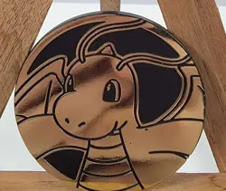 Dragonite Coin Jumbo Gold Mirror Holo Pokemon TCG Stellar Crown Near Mint 2024 - Image 1