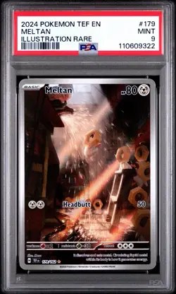 2024 Pokemon POKEMON TEF EN MELTAN ILLUSTRATION RARE 179/162 PSA 9 - Image 3