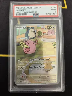 PSA 9 MINT Chansey Twilight Masquerade Illustration Rare 2024 Pokemon 187/167 - Image 1